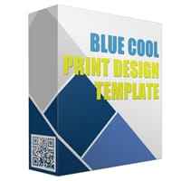 Blue Cool Print Design Template 2