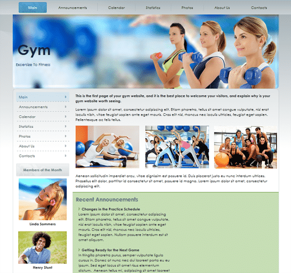 Gym Fitness Templates
