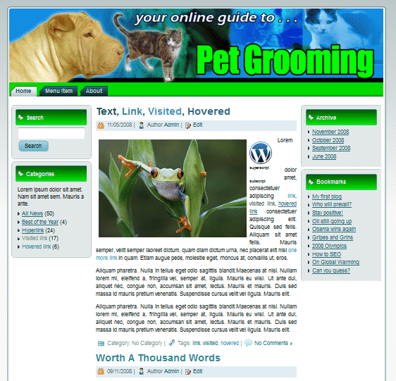 Pet Grooming Templates