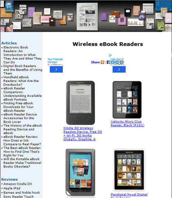 Wireless eBook Readers Website