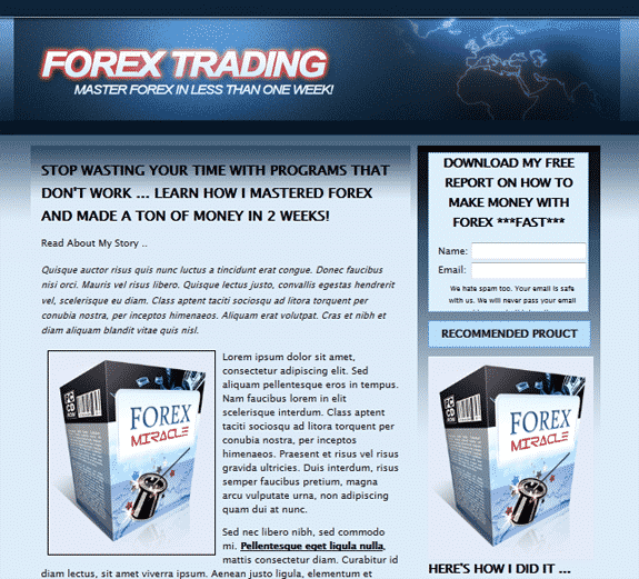 Forex Landing Page Template