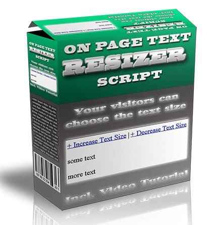 On Page Text Resizer Script