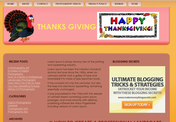 Thanksgiving WordPress Themes