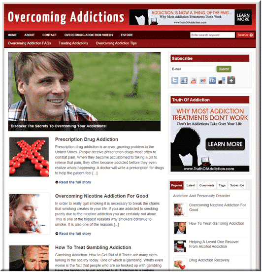 Overcoming Addiction Niche Site