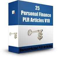 25 Personal Finance PLR Articles V18 2