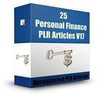 25 Personal Finance PLR Articles V17