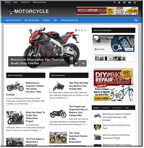 Motorcycle Restoration PLR Blog WordPress Blog,Motorcycle Restoration PLR Blog plr
