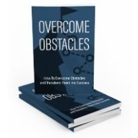 Book titled 'Overcome Obstacles' on problem-solving strategies.