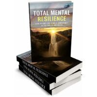 Stack of "Total Mental Resilience" books with sunset cover.