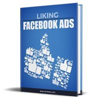 Book cover titled "Liking Facebook Ads" with thumbs-up icons.