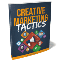 Book cover of 'Creative Marketing Tactics' with colorful icons.