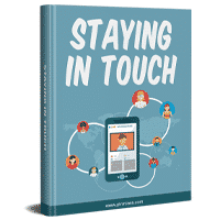 Book cover for 'Staying in Touch' on digital communication.