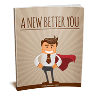 Book cover titled "A New Better You" with cartoon man.