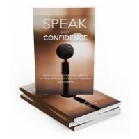 Book and microphone titled "Speak with Confidence.