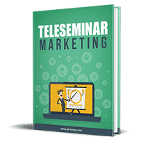 Teleseminar Marketing book cover with presenter illustration.