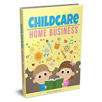 Childcare home business book cover with cartoon children.