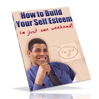 Book cover, "How to Build Your Self Esteem," smiling man.