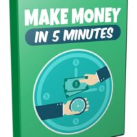 Book cover titled 'Make Money in 5 Minutes' with graphics.