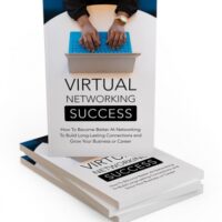 Book cover titled "Virtual Networking Success" on display.