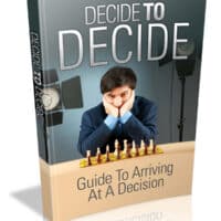 Book cover with man pondering chessboard decision.