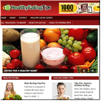 Website screenshot of Healthy Eating Tips page.