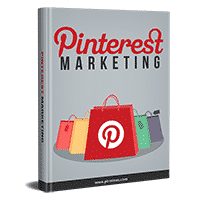 Pinterest Marketing book cover with logo and shopping bags.