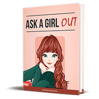 Book cover "Ask a Girl Out" with illustrated redhead woman.