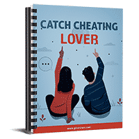 Book cover titled "Catch Cheating Lover" with couple illustration.