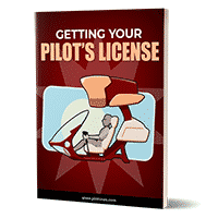 Book cover, "Getting Your Pilot's License," with cartoon pilot.