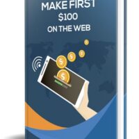 Book cover titled 'Make First $100 on the Web' with smartphone graphic.