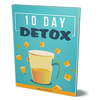 10 Day Detox book cover with mug illustration.
