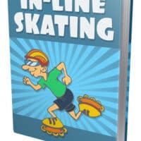 In-Line Skating book cover, cartoon skater in motion.