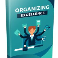 Organizing Excellence book cover with multitasking businessman illustration.