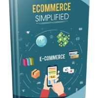 Ecommerce Simplified book cover with icons and smartphone.