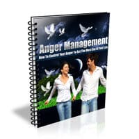 Anger Management book cover with joyful couple and doves.