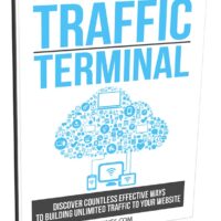 Book cover titled 'Traffic Terminal' with cloud of web icons.