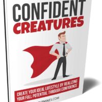 Confident man on 'Confident Creatures' self-help book cover.
