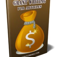 Book cover with money bag illustrating grant writing articles.