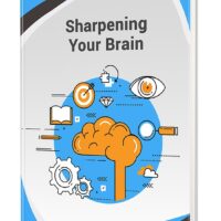 Book cover for 'Sharpening Your Brain' with graphic elements.
