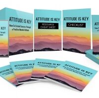 Collection of "Attitude is Key" self-help books.