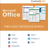 Microsoft Office free quick reference guides advertisement.