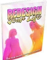 Book cover "Redesign Your Life" with silhouetted figures.