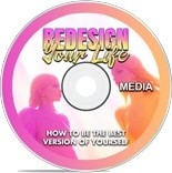 Redesign Your Life" self-improvement CD with motivational text.