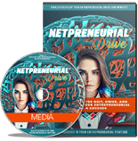 CD cover for 'Netpreneurial Drive' with female entrepreneur graphic.