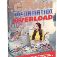 Book cover of 'Crush Information Overload' with surprised woman