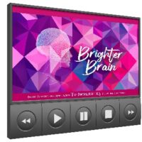 Graphic of "Brighter Brain" ad on digital player.