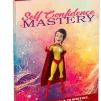 Book cover for 'Self Confidence Mastery' with superhero theme.