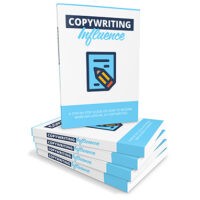 Stack of 'Copywriting Influence' books with cover visible.