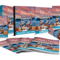 Digital Nomad Lifestyle book and marketing kit display.