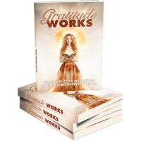 Gratitude Works" book cover with angelic figure and text.